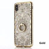 SYCASE For iPhone 5 5S SE 6 6S 7 8 Plus X XR Xs Max Case Luxury Soft TPU Women's Fashion Bling Crystal Diamond Flower phone case