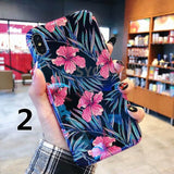 SYCASE For iPhone X XR XS Max luxury Blue flower Floral shell For iPhone 6 6S Plus 7 8 Plus All-inclusive Drop protection cover