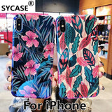 SYCASE For iPhone X XR XS Max luxury Blue flower Floral shell For iPhone 6 6S Plus 7 8 Plus All-inclusive Drop protection cover