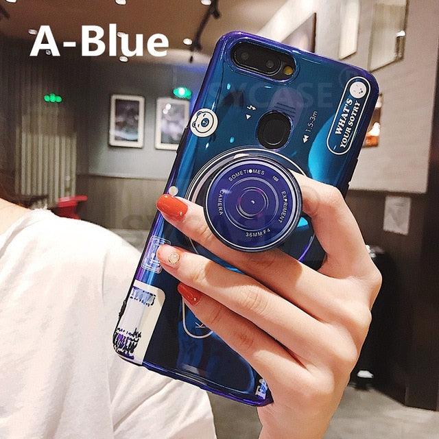 SYCASE For iPhone X Xr Xs Max Blu-ray retro camera soft case For iPhone 6 6s Plus 7 8 Plus doll bracket protective Cover lanyard