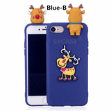 SYCASE For iPhone X Xs XR XS Max 6 Plus Christmas Gift TPU Shell For iPhone 5 5S 6s Plus 7 8 Plus Santa Claus Elk Silicone Case