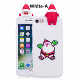 SYCASE For iPhone X Xs XR XS Max 6 Plus Christmas Gift TPU Shell For iPhone 5 5S 6s Plus 7 8 Plus Santa Claus Elk Silicone Case