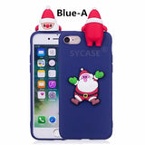 SYCASE For iPhone X Xs XR XS Max 6 Plus Christmas Gift TPU Shell For iPhone 5 5S 6s Plus 7 8 Plus Santa Claus Elk Silicone Case