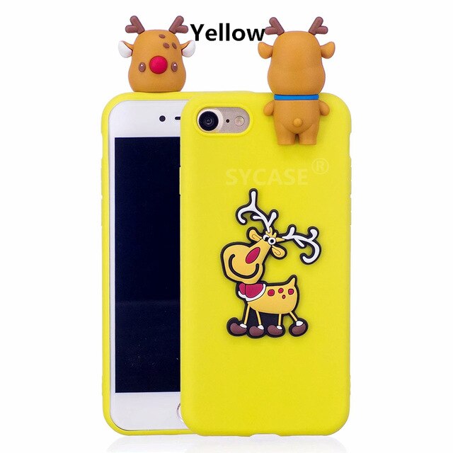 SYCASE For iPhone X Xs XR XS Max 6 Plus Christmas Gift TPU Shell For iPhone 5 5S 6s Plus 7 8 Plus Santa Claus Elk Silicone Case