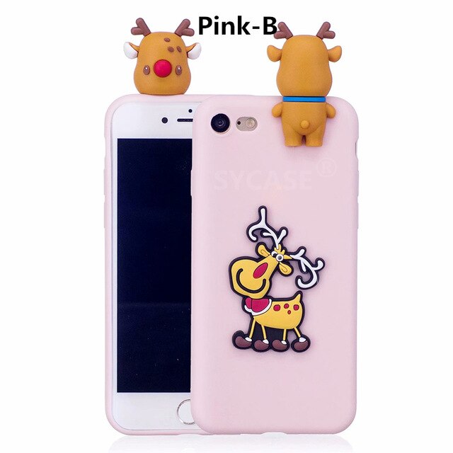 SYCASE For iPhone X Xs XR XS Max 6 Plus Christmas Gift TPU Shell For iPhone 5 5S 6s Plus 7 8 Plus Santa Claus Elk Silicone Case