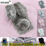 SYCASE For xiaomi Redmi Note 3 4 4X 4A 5A 6A 5 Plus 6Pro Winter Cute Rabbit Furry phone case All Inclusive Drop Protection Cover