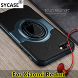 SYCASE For xiaomi redmi 4X 4A Note4 X 5 Plus Case Shockproof Ring Bracket Holder Combo Silicone Cover Case Phone Capa case