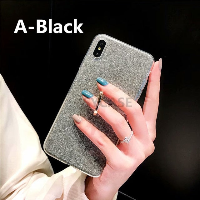 SYCASE Glitter Paper Ring Bracket Case For LG G3 G4 G5 G6 G7 for LG V7 V9 V10 V20 V30 V30 V40 case Hairball leopard bow Cover