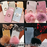 SYCASE Glitter Ring Bracket shell For Huawei Y5II Y6II Y5 Y6 Pro 2017 Y5 Y7 Prime Y9 2018 case hairball leopard bowknot Cover Ms