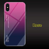 SYCASE Gradient Tempered Glass phone case For Huawei mate10 20 Lite Nova 3E 3i enjoy7S Y5 2018 case rainbow Aurora back cover