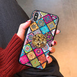 SYCASE Hot Fashion Epoxy gold foil phone case For iPhone 6 6S 7 8 Plus X XR Xs Max case shiny Diamond Bracket marbled Soft cover