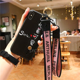 SYCASE Hot Wrist band Smile wave point bracket phonecase For BBK vivo Y85 Y97 V11i Z3i case lanyard ring protective cover