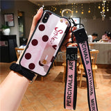 SYCASE Hot Wrist band Smile wave point bracket phonecase For BBK vivo Y85 Y97 V11i Z3i case lanyard ring protective cover