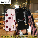 SYCASE Hot Wrist band Smile wave point bracket phonecase For BBK vivo Y85 Y97 V11i Z3i case lanyard ring protective cover
