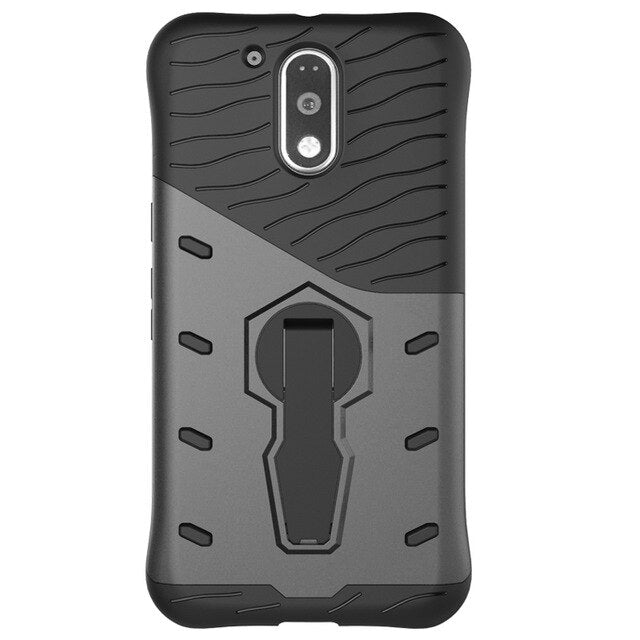 SYCASE Hybrid Armor Silicone Holder Case For Motorola Moto G4 Plus TPU+PC Prevent Scratch Case with 360 Degree Rotation Holder