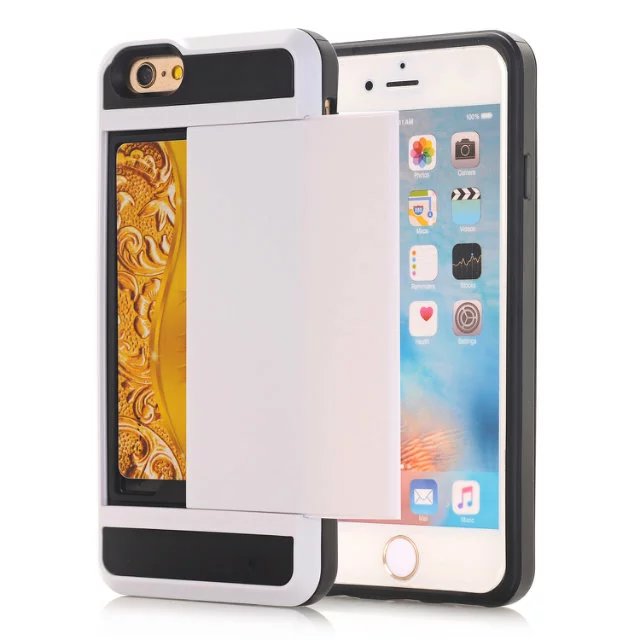 SYCASE Hybrid Case Slide Card Holder Hard Armor case For Samsung Note5 4 3 J5 J7 prime A5 A 7 2015 2016 soft sillcon frame cases