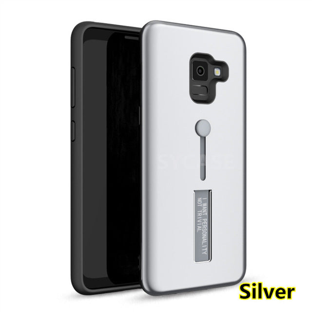 SYCASE Invisible Bracket Phone Case For Samsung A3 2016 A5 A7 2017 A8 A9 star A6 A6Plus A8Plus 2018 case Hybrid Kickstand Cover
