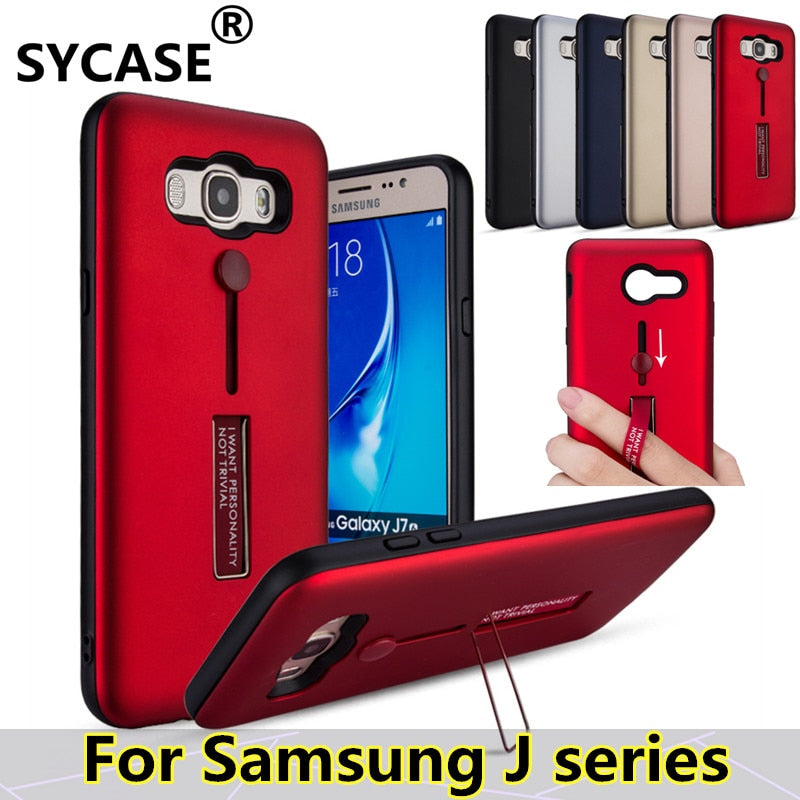SYCASE Invisible Bracket Phone Case For Samsung J1ace J2 J3 J4 J5 J6 J7 2016 2017 prime Pro case Hybrid Kickstand back Cover