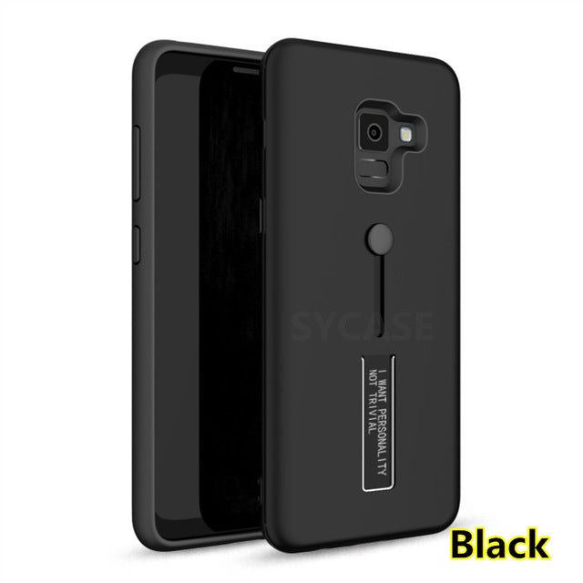 SYCASE Invisible Bracket Phone Case For Samsung J2 J4 J5 J6 J7 DUO Prime J2pro J2 J3 J8 2018 case Hybrid Kickstand back Cover