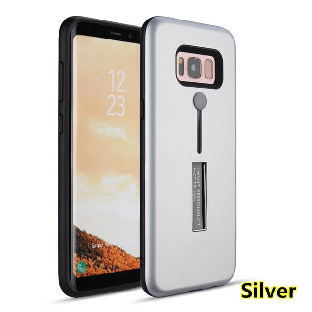 SYCASE Invisible Bracket Phone Case For Samsung S3 S4 S5 S6 S7 edge S8 S9 Plus Note 3 4 5 8 9 G530 case Hybrid Kickstand Cover