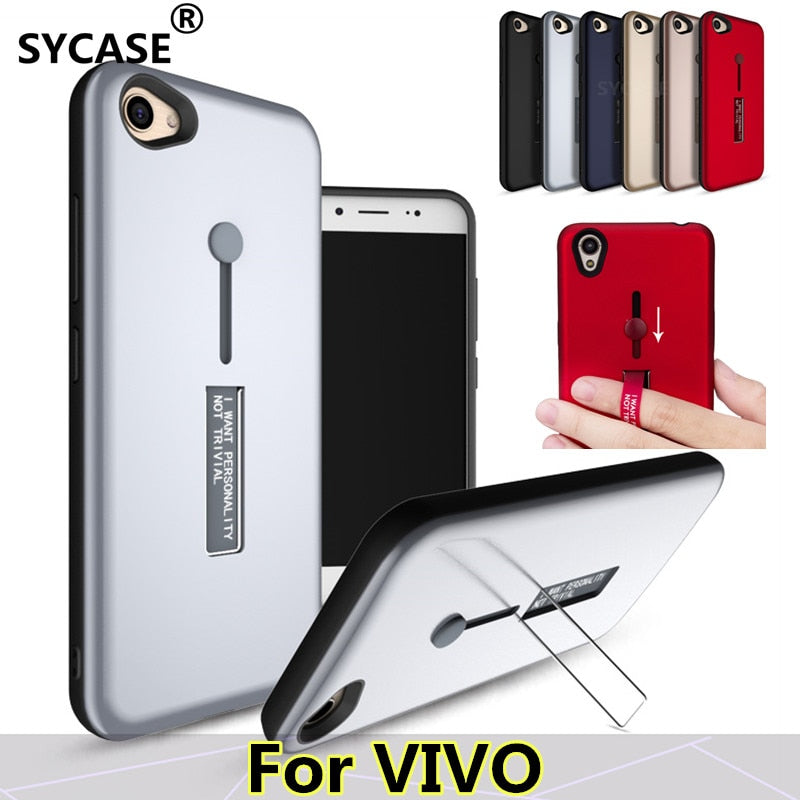 SYCASE Invisible Bracket Phone Case For VIVO X9 X21 UD X23 Y21 Y25 Y55 Y65 Y66 Y67 Y71 Y81 S Y83 Y85 Y97 V5 Lite Plus V9 V11 Pro