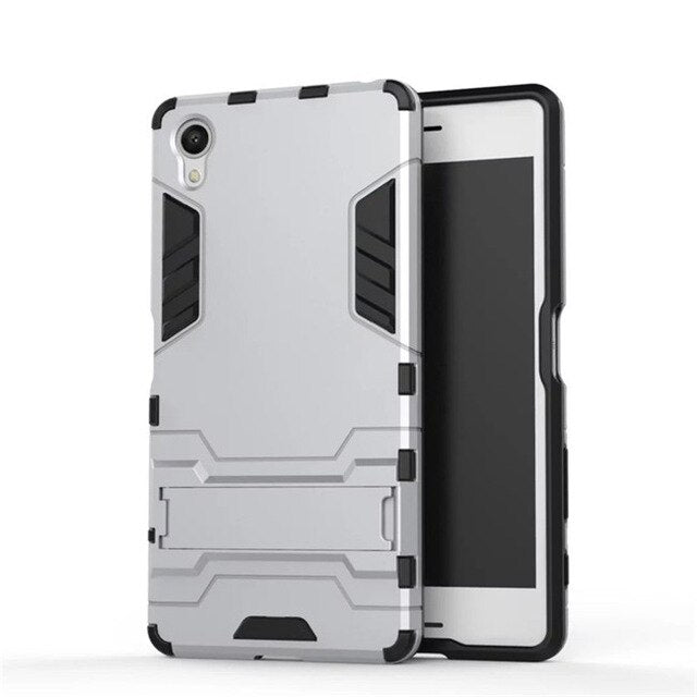 SYCASE Iron Man Phone Sets Cover Housing For Sony XPeria XA XZ XA1 XZ1 Shockproof Back Cover 3D Phone Cases 3in1 TPU+PC+Stand