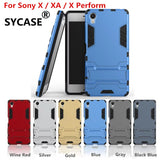 SYCASE Iron Man Phone Sets Cover Housing For Sony XPeria XA XZ XA1 XZ1 Shockproof Back Cover 3D Phone Cases 3in1 TPU+PC+Stand