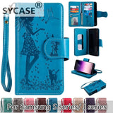 SYCASE Lady Phone case For Samsung J3 J5 J7 prime 2016 2017 with Mirror frame 9 cards wallet flip Leather cover For A310 A510