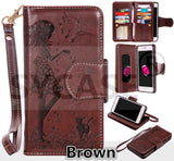 SYCASE Lady Phone case For iPhone X 5 5S SE 6 6S plus 7 plus 8 plus with Mirror frame 9 cards wallet flip Leather cover