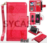 SYCASE Lady Phone case For iPhone X 5 5S SE 6 6S plus 7 plus 8 plus with Mirror frame 9 cards wallet flip Leather cover