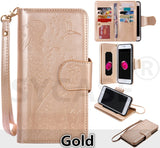 SYCASE Lady Phone case For iPhone X 5 5S SE 6 6S plus 7 plus 8 plus with Mirror frame 9 cards wallet flip Leather cover