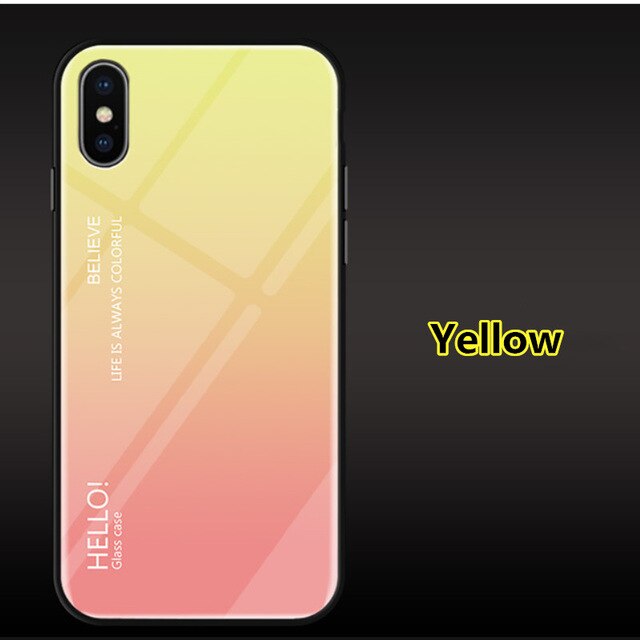 SYCASE Letter Gradient Tempered Glass phone case For Huawei Honor 7APro Note10 10Lite Play case rainbow Aurora back cover shell