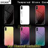 SYCASE Letter Gradient Tempered Glass phone case For Huawei Mate 20X case cute rainbow Aurora back cover shell