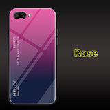 SYCASE Letter Gradient Tempered Glass phone case For OPPO R9 R11 R11S Plus case cute rainbow Aurora back cover shell