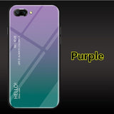 SYCASE Letter Gradient Tempered Glass phone case For OPPO R9 R11 R11S Plus case cute rainbow Aurora back cover shell