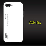 SYCASE Letter Gradient Tempered Glass phone case For OPPO R9 R11 R11S Plus case cute rainbow Aurora back cover shell