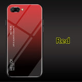 SYCASE Letter Gradient Tempered Glass phone case For OPPO R9 R11 R11S Plus case cute rainbow Aurora back cover shell