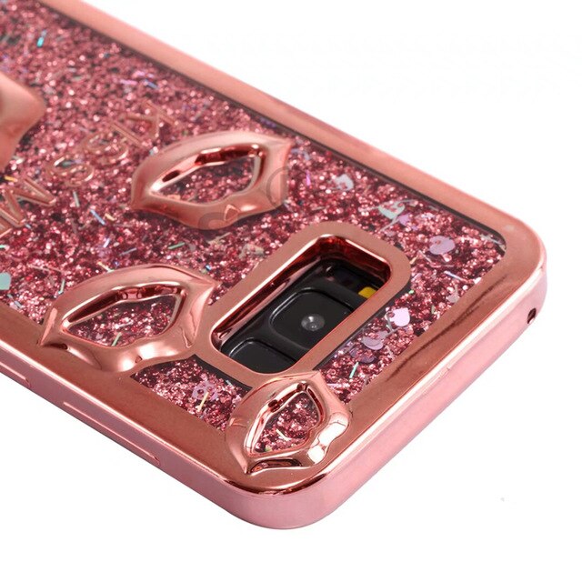SYCASE Lips Dynamic Liquid Quicksand Cover For Samsung Galaxy S8 Plus S9 Plus Case Transparent For Samsung S7 Edge Soft Coque