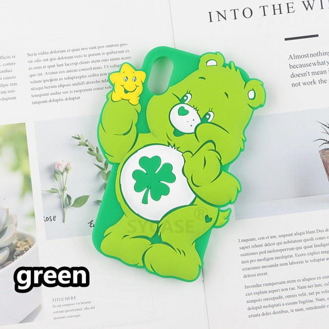 SYCASE Lovely Care Bears Case for iPhone 6 6s 7 8 Plus X Phone Back Silicon Cover case For iPhone 7 Plus Cute phone case