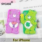 SYCASE Lovely Care Bears Case for iPhone 6 6s 7 8 Plus X Phone Back Silicon Cover case For iPhone 7 Plus Cute phone case