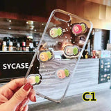 SYCASE Luminous 3D cute soft cover For iPhone XR X XS Max x6 6S 7 8 Plus case fruit vegetables Lollipop Bow shape phone case