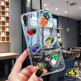 SYCASE Luminous 3D cute soft cover For iPhone XR X XS Max x6 6S 7 8 Plus case fruit vegetables Lollipop Bow shape phone case