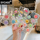 SYCASE Luminous 3D cute soft cover For iPhone XR X XS Max x6 6S 7 8 Plus case fruit vegetables Lollipop Bow shape phone case