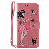 SYCASE Luminous Leather shell For Huawei P8 P9 Lite P10 Plus Mate9 Honor 6X 5X case Multi-function Card Holder Women's Cat Cover