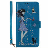 SYCASE Luminous Leather shell For Samsung J3 J5 J7 EU US J310 J520 J710 J330 case Multi-function Card Holder Women's Cat Cover