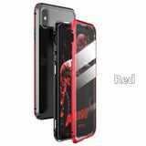 SYCASE Luxury Double sided glass Metal Magnetic Case For iPhone 7 8 Plus X XR Xs Max phone case 360 Full Protection Cover