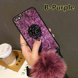 SYCASE Luxury Epoxy Red Green Purple phone case For iPhone 11 Pro XR X Xs Max 5 5S SE 6 6S 7 8 Plus Case Hair Ball Soft Cover