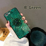 SYCASE Luxury Epoxy Red Green Purple phone case For iPhone 11 Pro XR X Xs Max 5 5S SE 6 6S 7 8 Plus Case Hair Ball Soft Cover