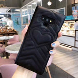SYCASE Luxury GG Heart Leather Phone Case For Samsung S8 S9 S10 Plus Lite Note8 Note9 Women Designer Logo Case