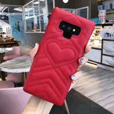 SYCASE Luxury GG Heart Leather Phone Case For Samsung S8 S9 S10 Plus Lite Note8 Note9 Women Designer Logo Case